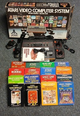 Atari 2600 Complete In Box (CIB) Console System & 16 Complete In Box (CIB) Games
