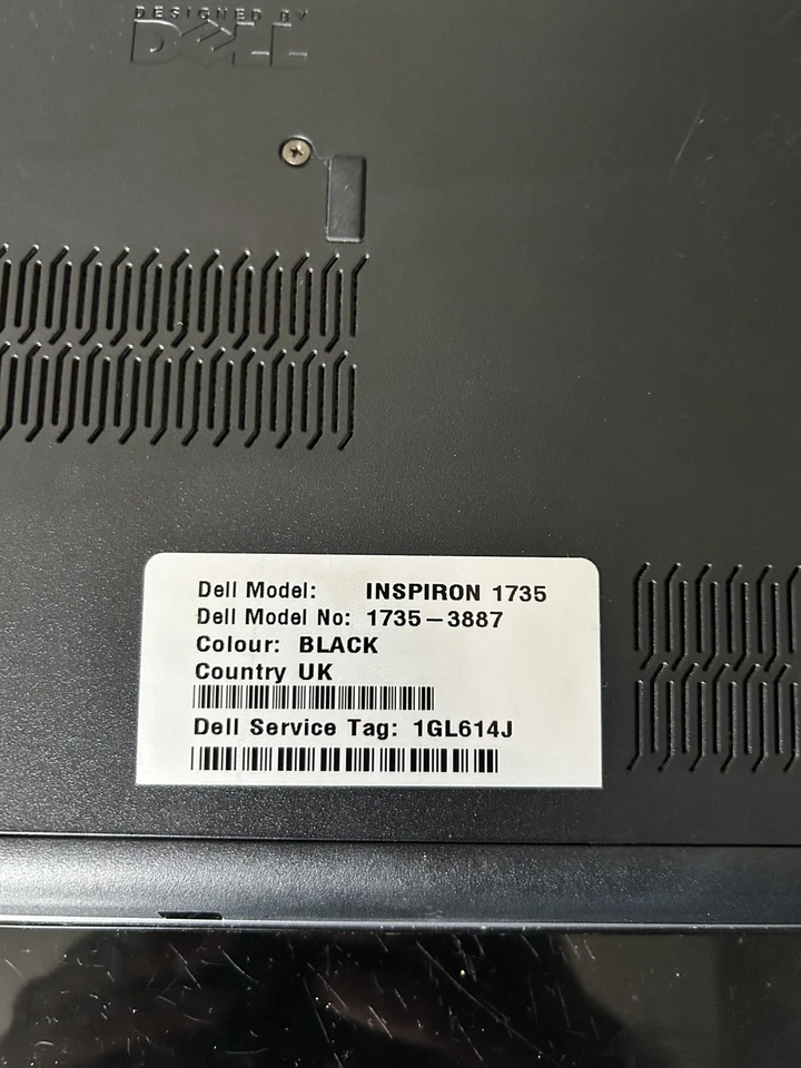 DELL STUDIO 1735 LAPTOP 17" CPU INTEL 2.00GHz 500GB HDD 6GB RAM -SPARE & REPAIRS - Image 4 of 4