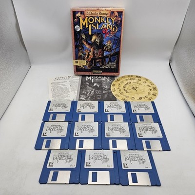 Monkey Island 2 Le'Chuck's Revenge - Big Box Amiga Game. CIB with Manual & Wheel