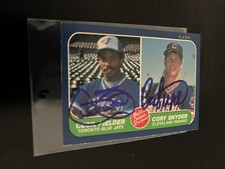 Blue Jays Cecil Fielder Indians Cory Snyder  signed 1986 Fleer Rookie Card
