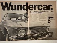 1971 BMW Bavaria Two Page Print Ad Wundercar Bavarian Motor Works Ken Purdy