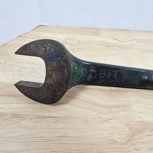 Vintage Wright 1746 1-7/16" Spud Handle Offset Open End Wrench USA - Picture 6 of 7