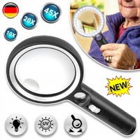 Lupe Mit Licht 10X 20X 45X Beleuchtete Lupe Led Handlupe Leselupe Juwelier Neu