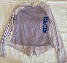 Roxy Youth 3-Piece, Swim Set, Size Large 14/16 Purple Swimwear Girls