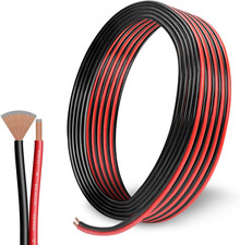 Electrical CCA Wire 2 Conductor, 12 AWG 50FT (Red 25FT+ Black 25FT) Low Voltage 