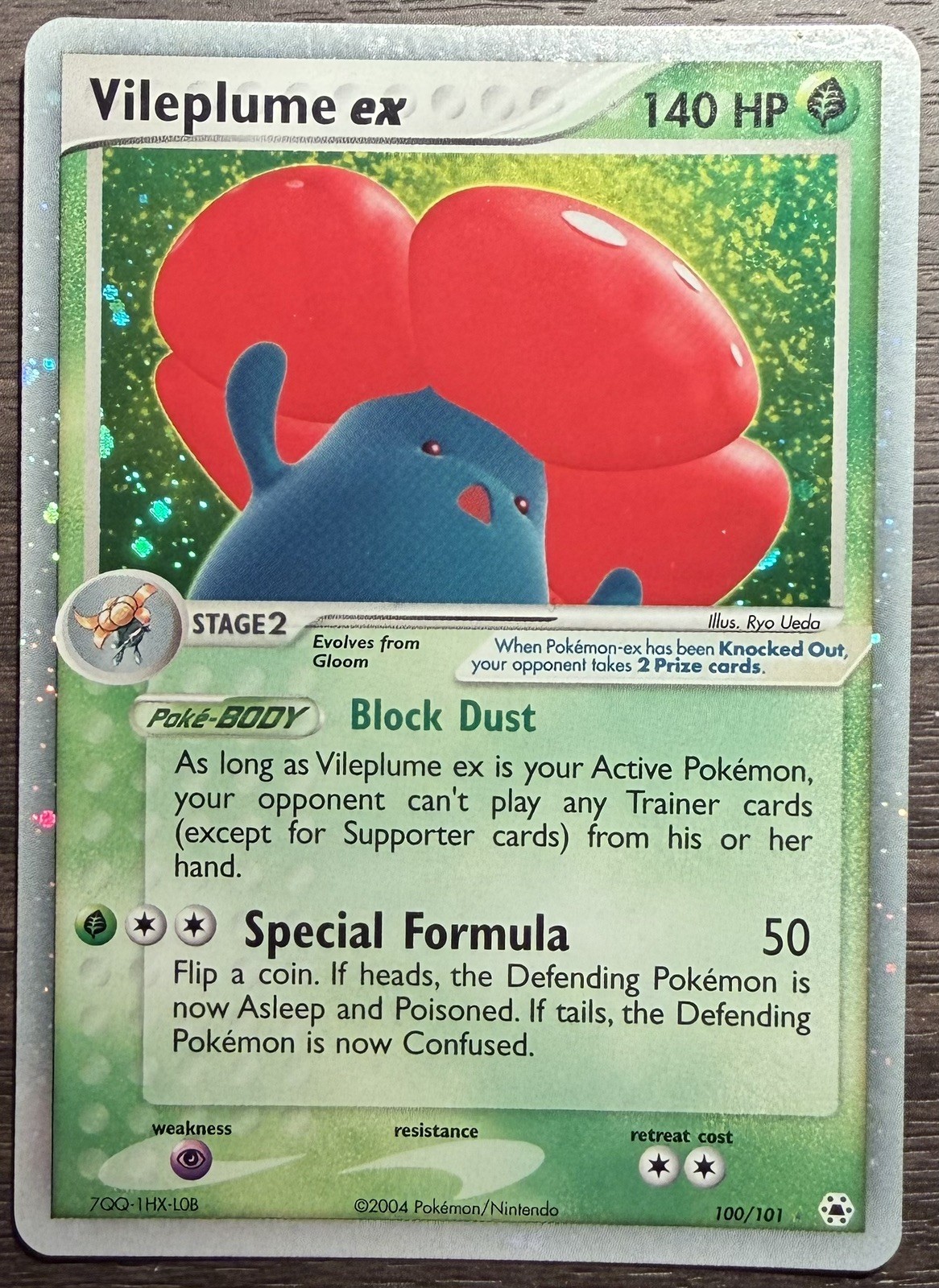 Pokemon EX HIDDEN LEGENDS - #100/101 Vileplume ex - Ultra Rare Holo - ENG - NM/M