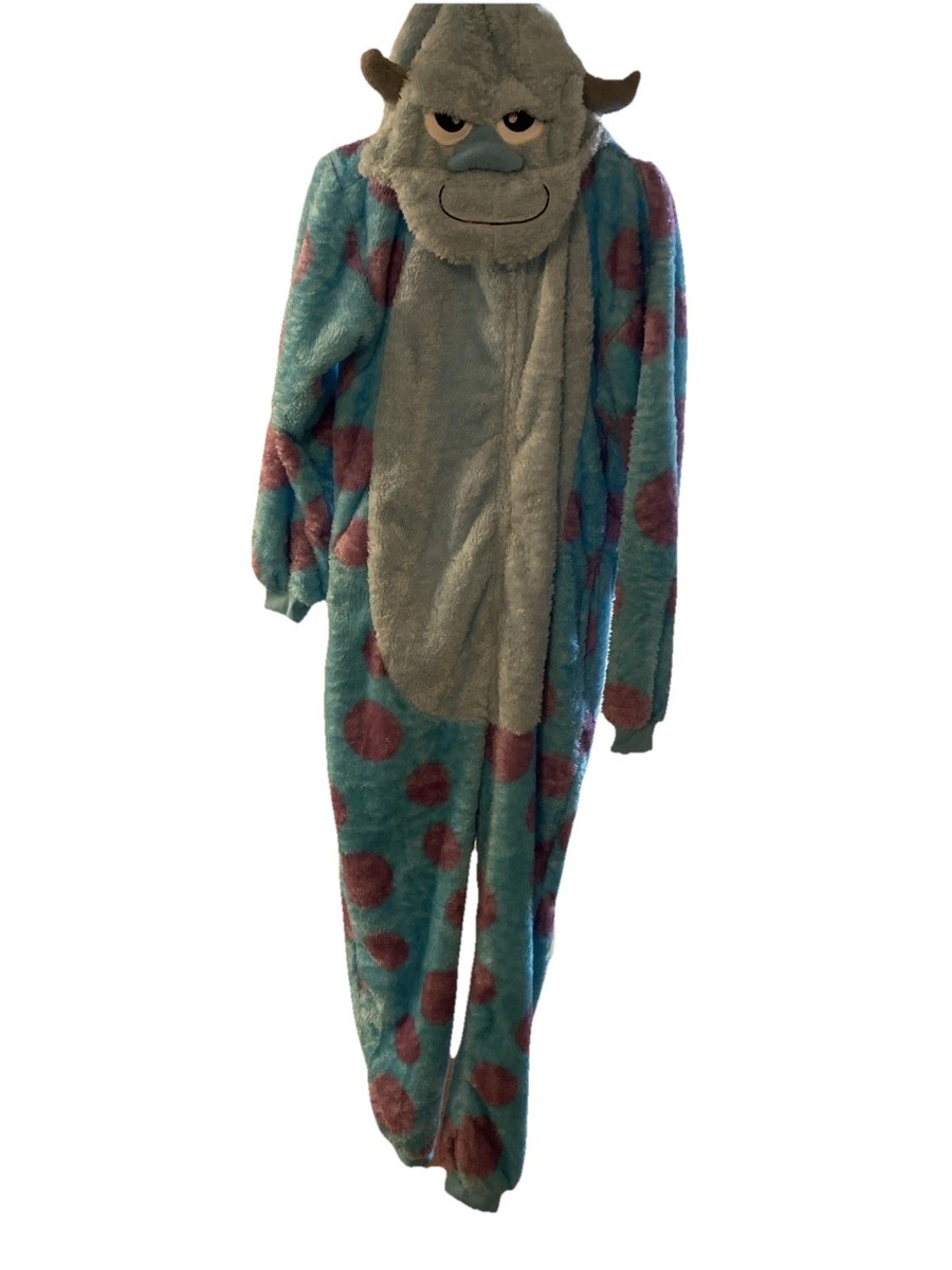 Disney Pixar Monsters Inc Sully Adult Costume Pajamas w/ Tail Zip-up Plush  Lrg | eBay