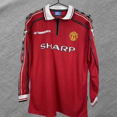 #ad #ad Manchester United 1998 99 Home Long Sleeve Jersey – Beckham #7 $69.76