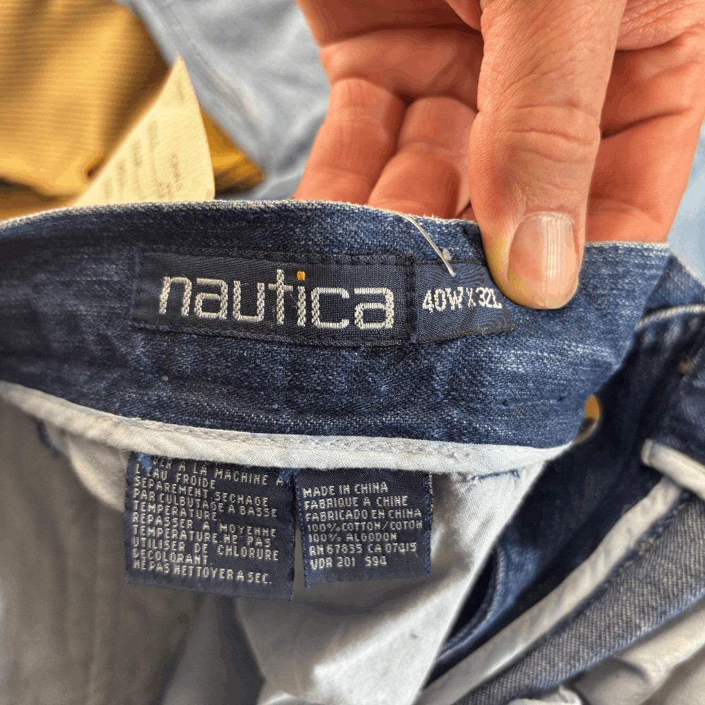 Vintage Nautica Pleated Keel Jens Mens Size 40x32L New Deadstock Pants Indigo