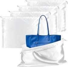 4 Pack Silk Dust Bags With Drawstring For Purses Handbags Travel Storage Silver