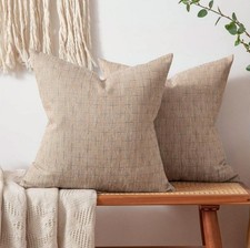 2-Pack Decorative Pillow Covers 20"x20" Square Farmhouse