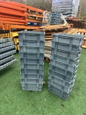 X10 Grey Royal Mail Stacking Boxes Heavy Duty Plastic Nesting Crates Storage