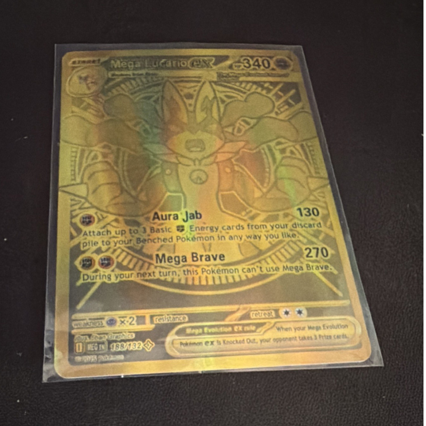 Pokémon Mega Lucario EX 188/132 Me01 Mega Evolution Mega Hyper Rare Holo
