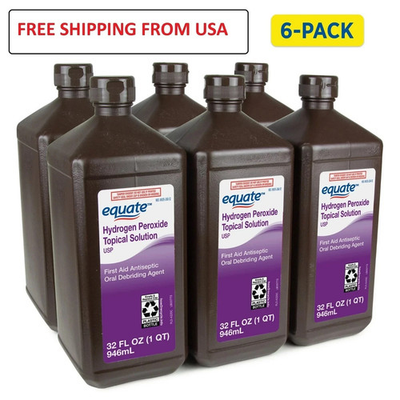 #ad Equate 3% Hydrogen Peroxide Liquid Antiseptic 6 Pack 6 x 32 fl oz $7.99