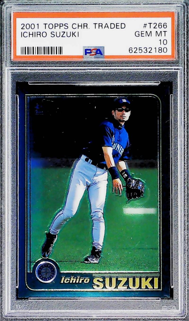2001 Topps Chrome Traded #T266 Ichiro Suzuki Seattle Mariners RC PSA 10 Gem Mint
