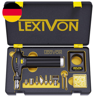 LEXIVON Butanbrenner, Premium Lötkolben Kit, Lötstation, Gasbrenner Mit Einstell