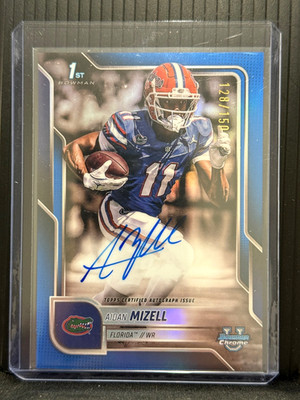 Aidan Mizell 2025 Bowman Chrome U 1st Bowman Auto True Blue Refractor /150