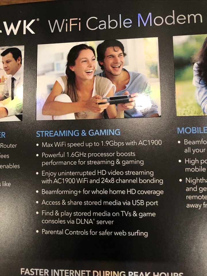 Netgear- Nighthawk AC 1900 WIFI Cable Modem Router - Image 4 of 4