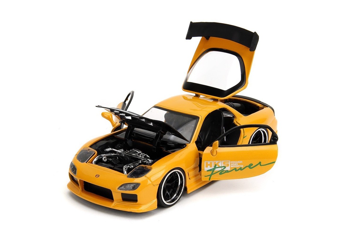 Jada 1:24 JDM 1993 Mazda RX-7 HKS Yellow Diecast Model Car 35957