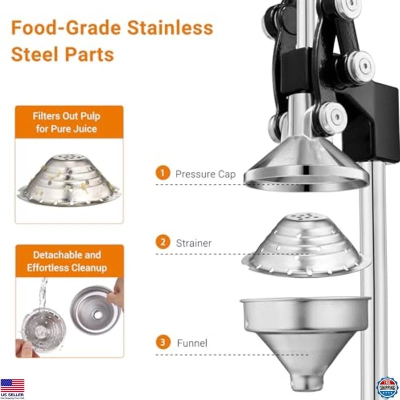 Cast Iron Juicer Hand Press for Lemon Pomegranate Lime Citrus Fruits with - Image 3 of 4