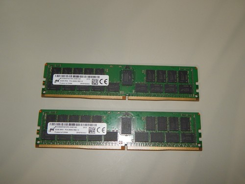 Lot of 2 - Micron MTA36ASF4G72PZ-2G6E1QG 2RX4 32GB DDR4 PC4-2666V ECC Memory