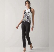 White House Black Market Intarsia Floral Halter Top Size XS NWOT