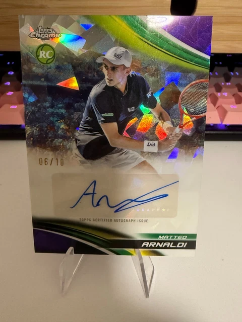 2025 Topps Chrome Tennis Sapphire Matteo Arnaldi Auto RC Purple Refractor #/10