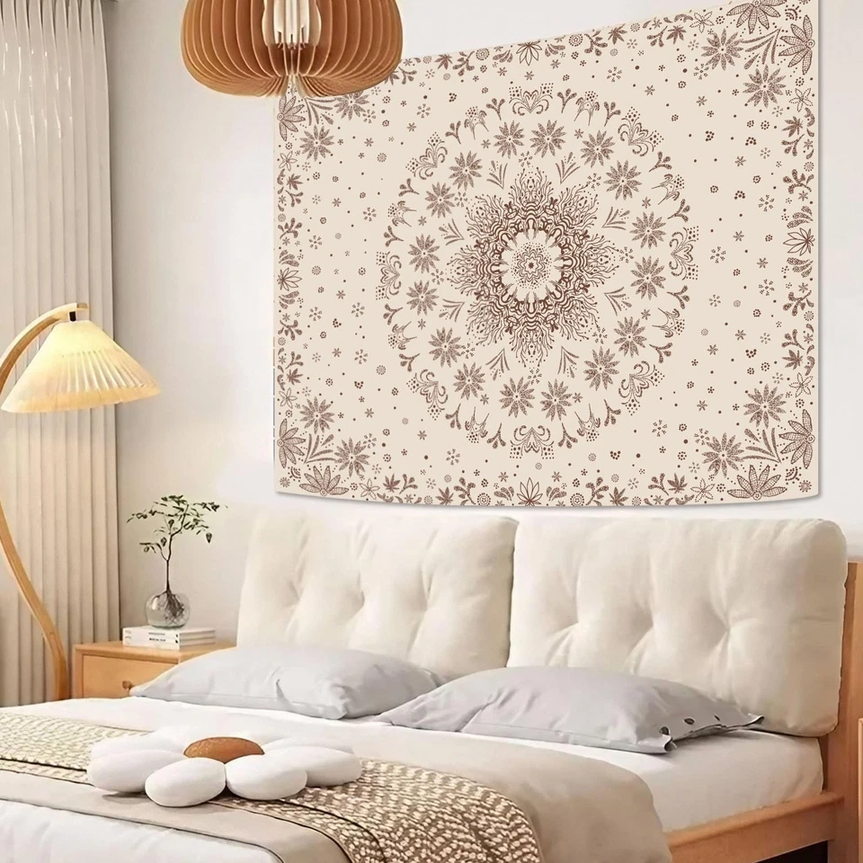 Fowocu Boho Floral Mandala Tapiz Colgante de Pared Bohemia Flor Medallón Ta... Foto 2 de 4