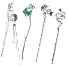 Azkarionyss 4PCS Silver Metal Chinese Hair pins, Hair Sticks Hair Chopsticks ...
