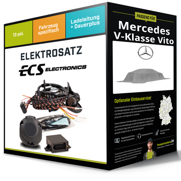 Elektrosatz 13-Pol Spezifisch für Mercedes V-Klasse Vito 02.2004-11.2010 NEU-image