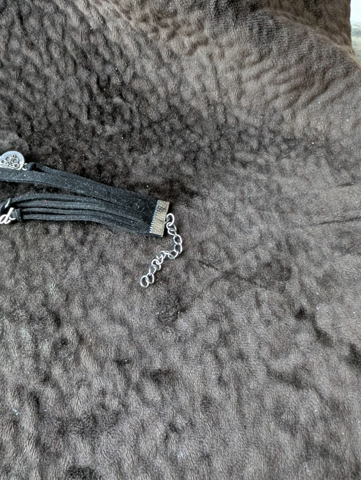 Pulsera Brazalete Cadena Cuero Paparazzi BENDITA Rara. Piedra Bling negra Foto 3 de 3