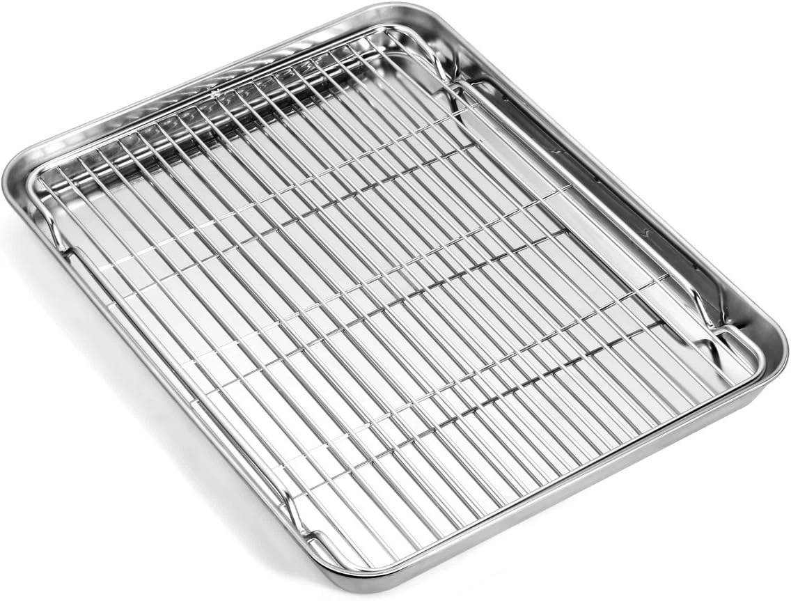 Baking Sheet with Wire Rack Set, Stainless Steel Cookie Sheet Baking Pan Toaster
Opens in a new wind