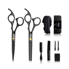 Sirabe 10 PCS Hair Cutting Scissors Set, Professional Haircut Scissors Kit wi...