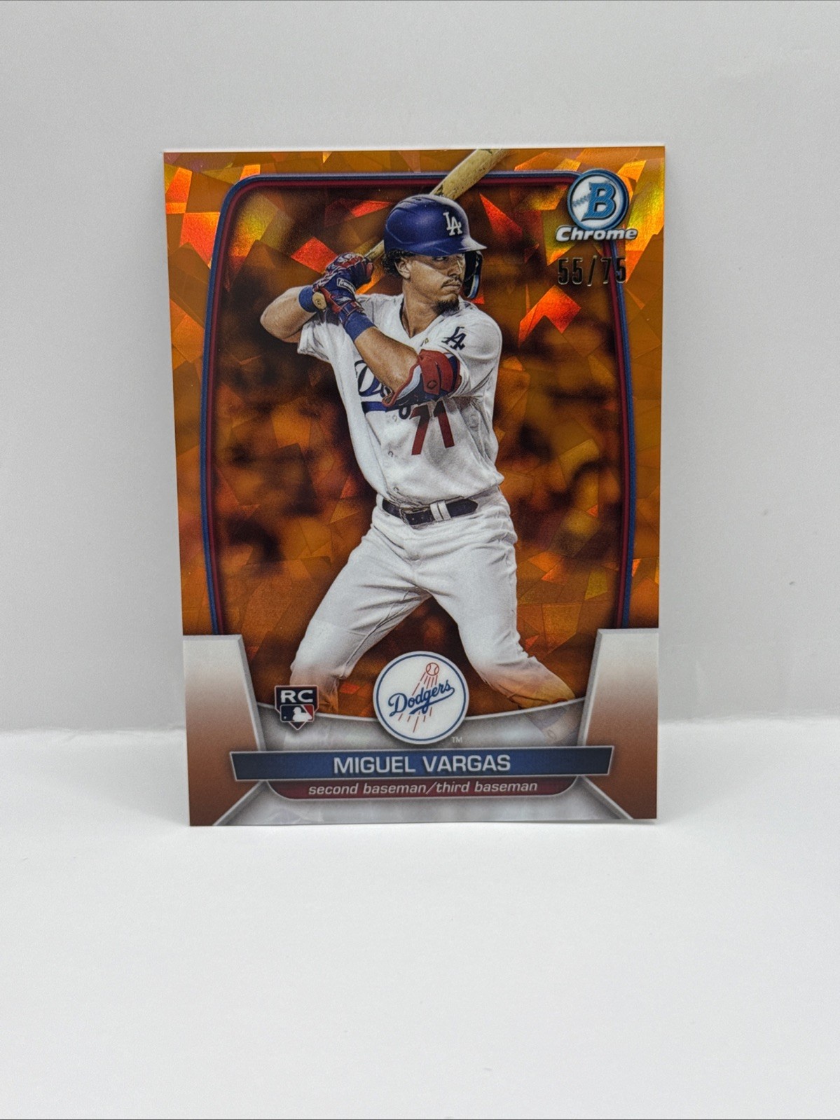 2023 Bowman Chrome Sapphire Miguel Vargas Rookie RC #40 Dodgers /75 Orange