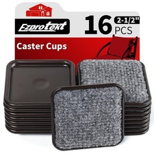 2 1/2" Square Carpet Bottom Furniture Caster Cups, 16 Pcs Reusable Furniture ...