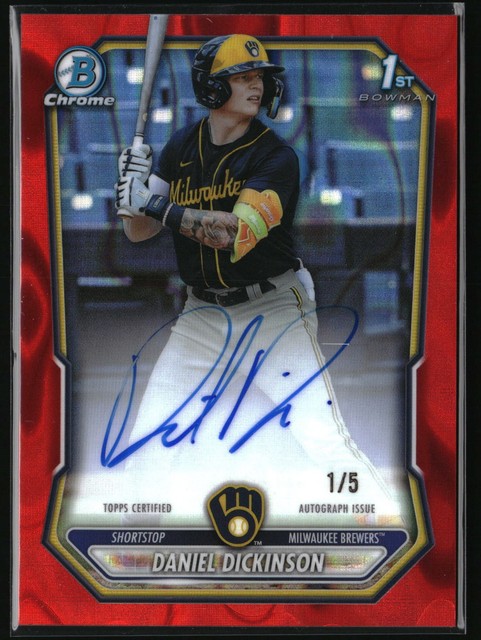 2026 Bowman #CPA-DD Daniel Dickinson Chrome Prospect Autographs Red Ref #/5