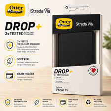 Official Genuine Otterbox (iPhone 13) Strada Via Case, Folio Wallet Book Cover
