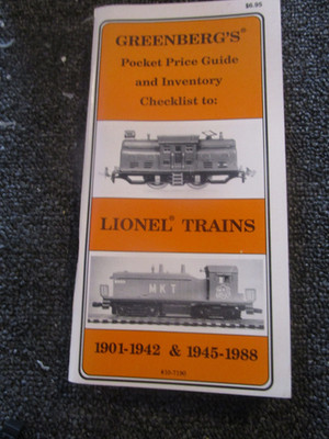 Lionel Pocket Price Guide & Inventory Check List 1901-1988 by Greenberg