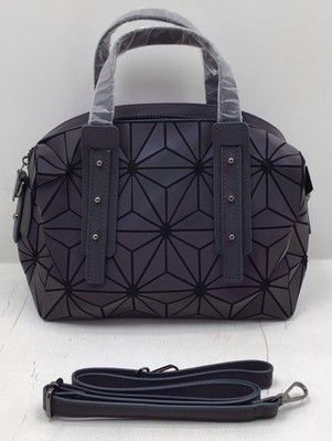 AmeriLeather Women s Medina Luminous Geometric Satchel In Purple/Green Shift