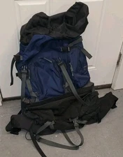 LL Bean Adult Hiking Backpack Aluminum Frame Camping Outdoor Blue Med 28"