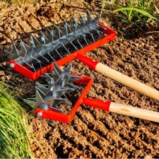 Cultivator Rotary Hand Soil Scarifier Cultivator Gardening Tool with Handle