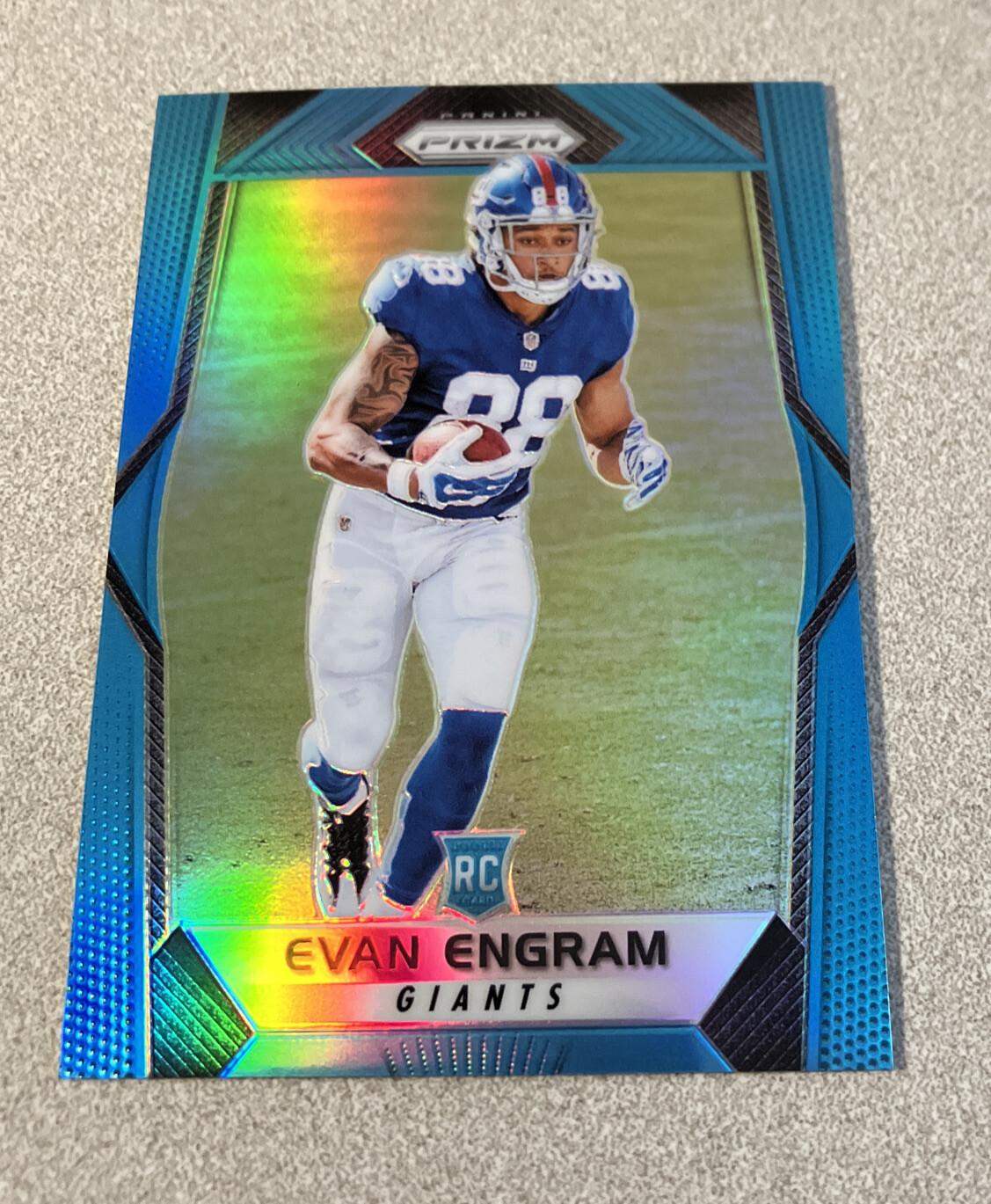 2017 Panini Prizm RC Light Blue Prizm #299 Evan Engram Giants /199