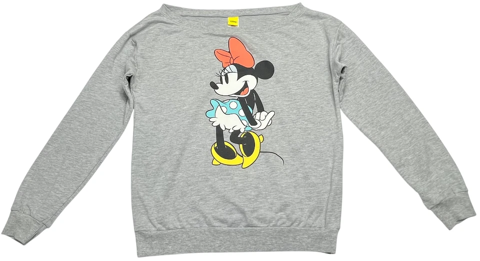 Disney Minnie Mouse Shirt Juniors Womens (L 11/13) Graphic Sweatshirt Boat Neck - Image 2 of 4