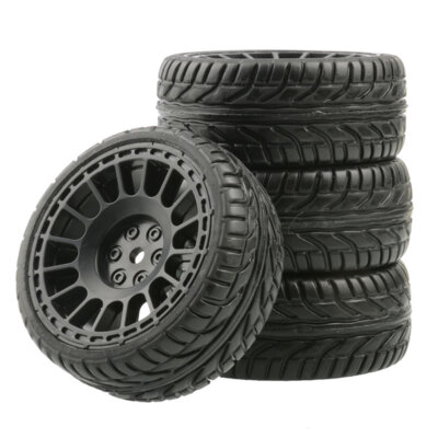 4pcs Rubber 1/10On Road RC Touring Car Wheels 12mm Hex For Tamiya kyosho HSP HPI
