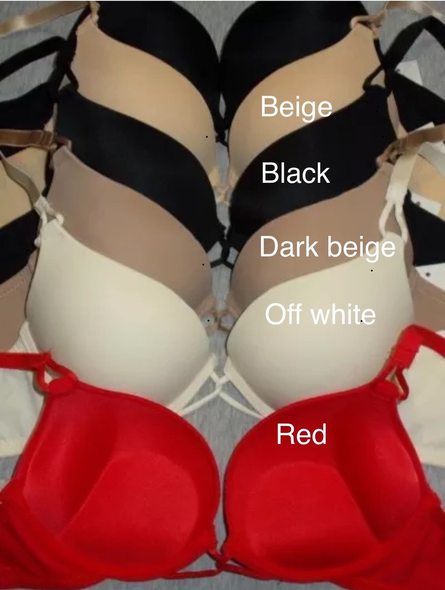 Lot Of 3/6 Push-Up Bras - Thick Padding, Adds 2 Cup Sizes, 3 Hooks, Sizes 32B-38C (Brand: ILYS)