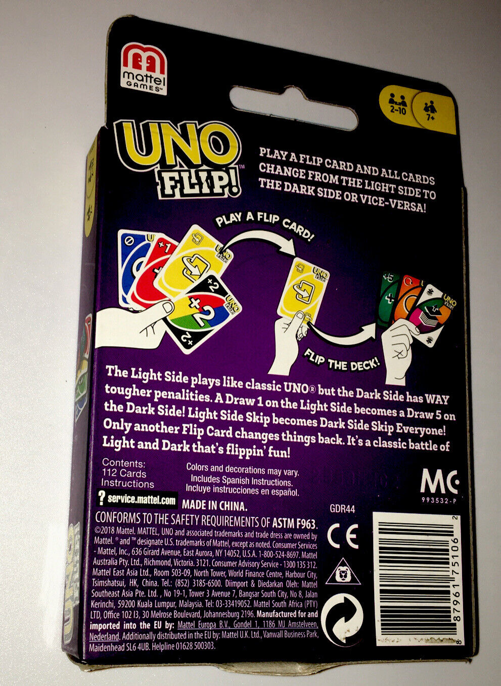 🔥UNO Flip! Card Game NEW Mattel Games Double Sided 2-10 Players 🎁  887961751062