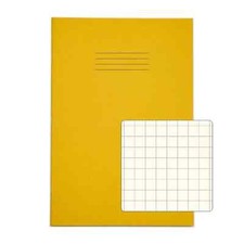 Image of Rhino A4 Special Exercise Book 48 Page 12Mm Squares S10 Yellow With Cream Pages