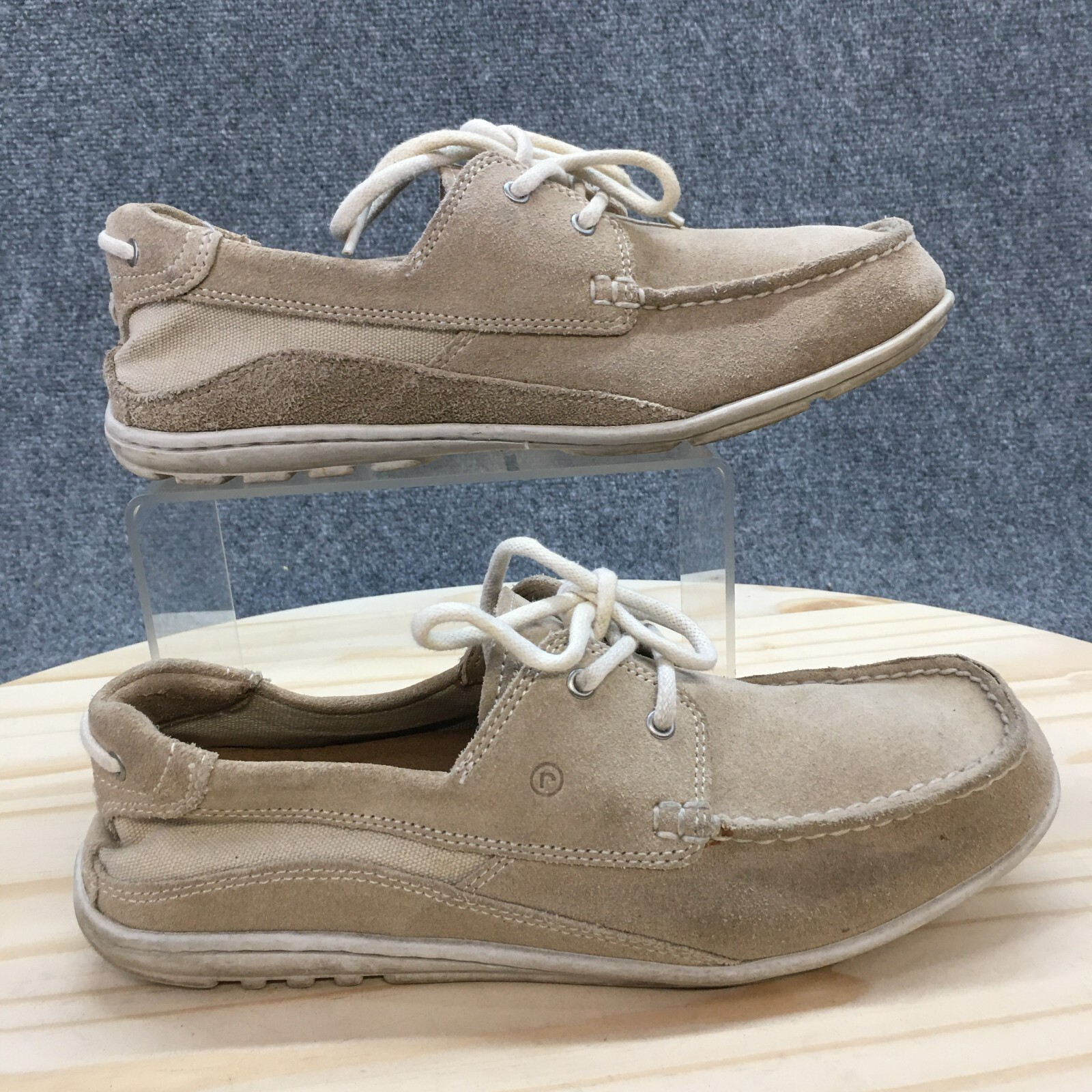 Rockport Adiprene by Adidas Shoes Mens 8 Casual Boat Beige Leather Square Toe
