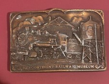 Vintage Mid Continent Railway Museum Railroad 1983 Belt Buckle Steam Locomotive