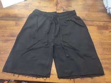 Men's Fleece Black Shorts W/ Pockets Medium